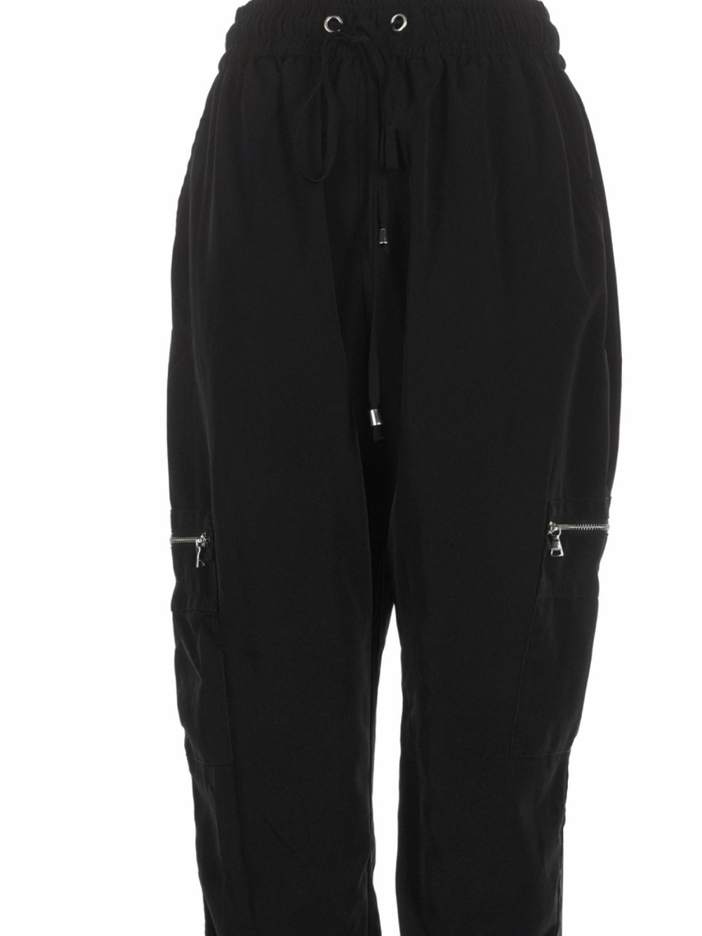 Express Black Women's Cargo Jogger Pants with Zip Pockets
